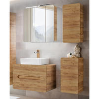 BADMÖBEL-SET 4-TLG. Luton-56 - Braun, Holzwerkstoff (130/200/46cm) - Lomado