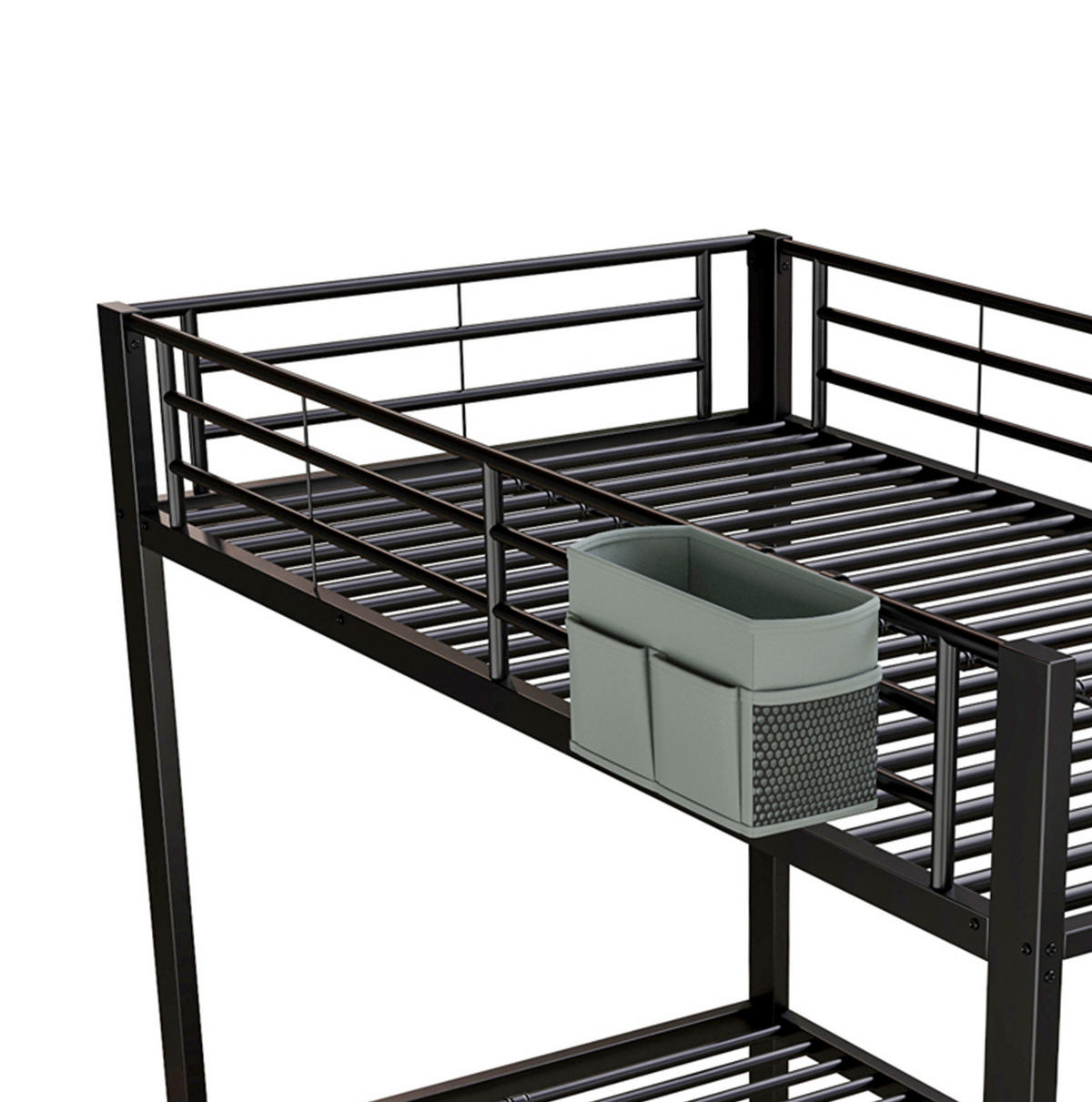 ETAGENBETT 90/200 cm und 180/200 cm Schwarz mit Ausziehbett ohne Matratze - Schwarz, Metall (90/200cm) - MIVRAY