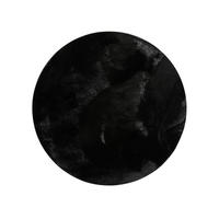 KUNSTFELLTEPPICH Furry Schwarz ø 160 cm rund - Schwarz, Kunststoff/Textil (160/160cm) - benuta