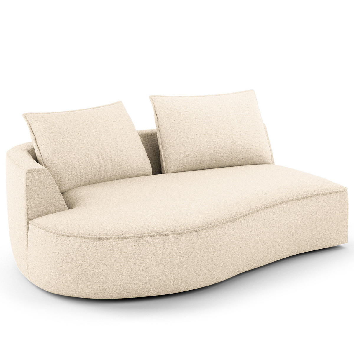 OTTOMANE - modular - Champagner/Schwarz, Kunststoff/Textil (196/82/146cm) - home24