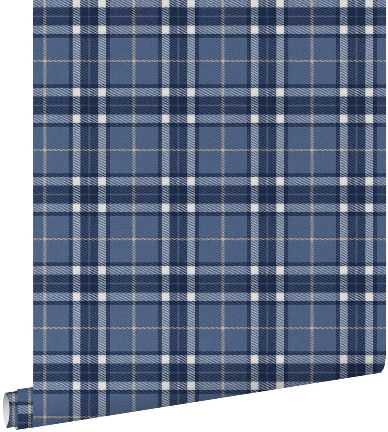 TAPETE Karomuster 50 x 900 cm - Blau, Papier (50/0.1cm) - ESTAhome