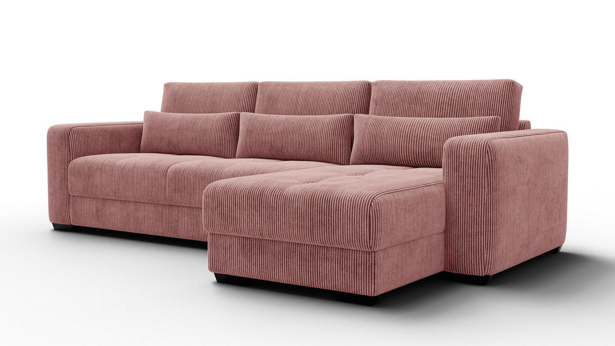 ECKSOFA OLI 4-Sitzer rechts, altrosa - Altrosa, Holz/Textil (295/172cm) - Courtois Laville