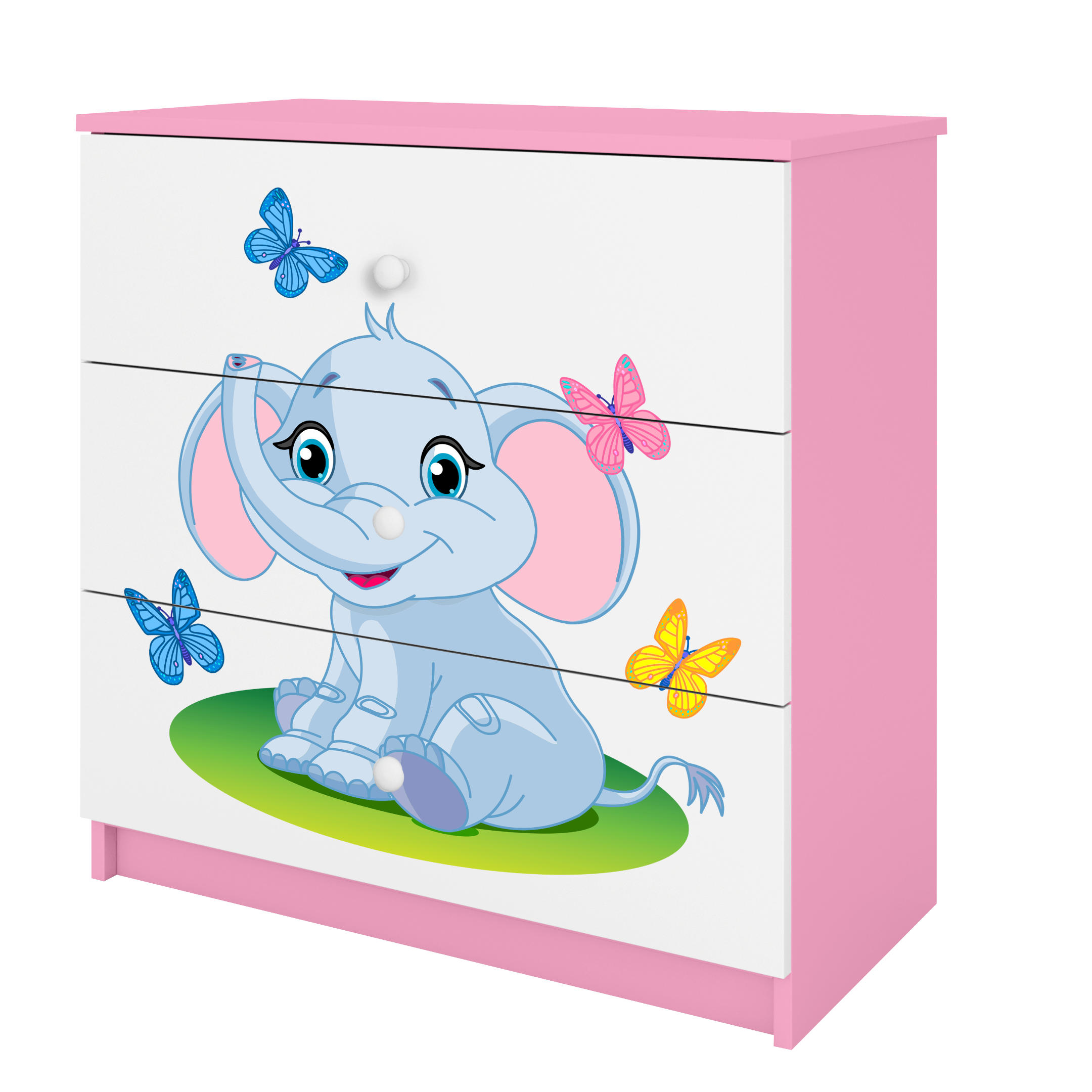 KOMMODE Babydreams Elefant 81/81/41 - Rosa, Holzwerkstoff (81/81/41cm) - RAUMHIRSCH FURNITURE