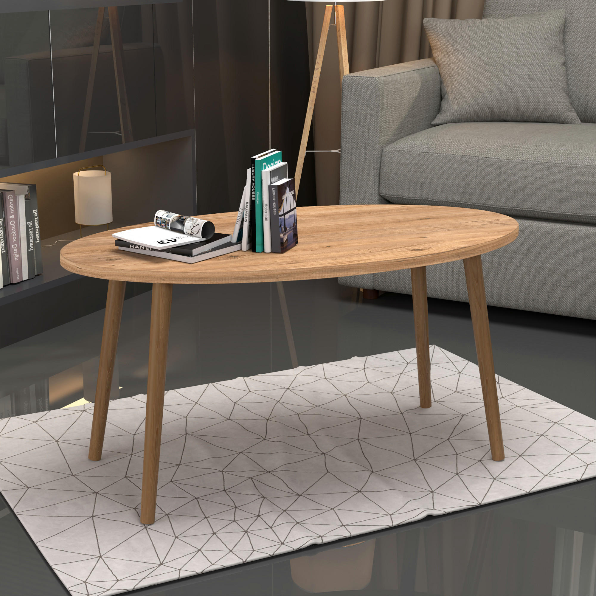 COUCHTISCH Sindal 90/50/41 - Braun, Holz (50/90/41cm) - [en.casa]