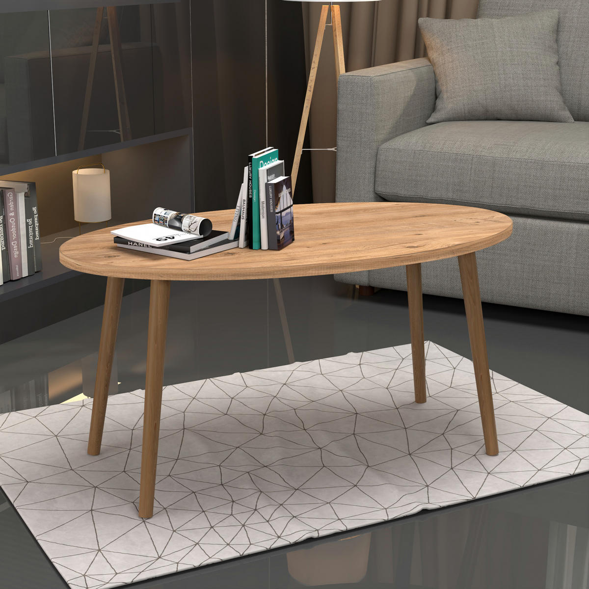 COUCHTISCH Sindal 90/50/41 - Braun, Holz (50/90/41cm) - [en.casa]