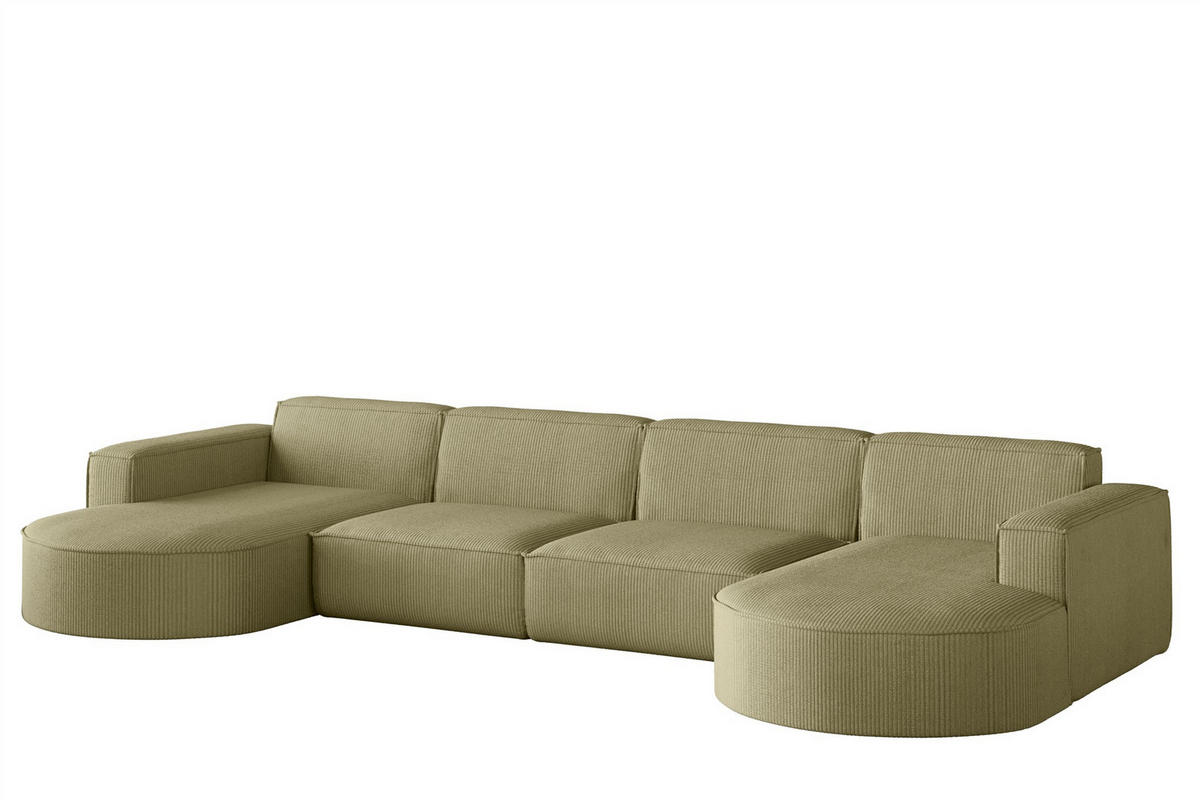 WOHNLANDSCHAFT Palma Xl Stoff Noel - Opal, Holzwerkstoff/Textil (282/78/165cm) - Fun Möbel
