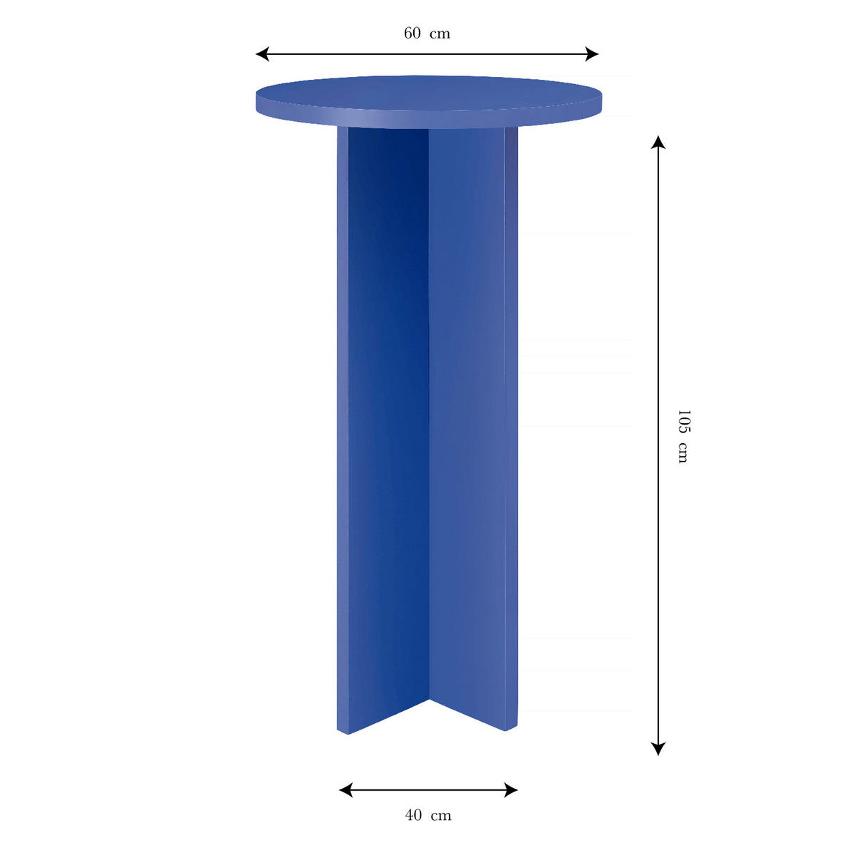 HOCHTISCH rund 60 cm Preußischblau CHINCHIN - Blau, Holzwerkstoff (60/105/60cm) - RNT By Really Nice Things