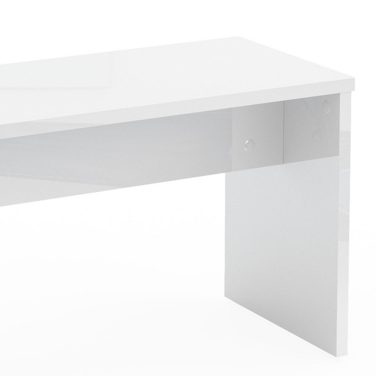 SITZBANK Viola Weiß 90 cm für Schminktisch - Weiß, Holzwerkstoff (35/46/90cm) - Vicco