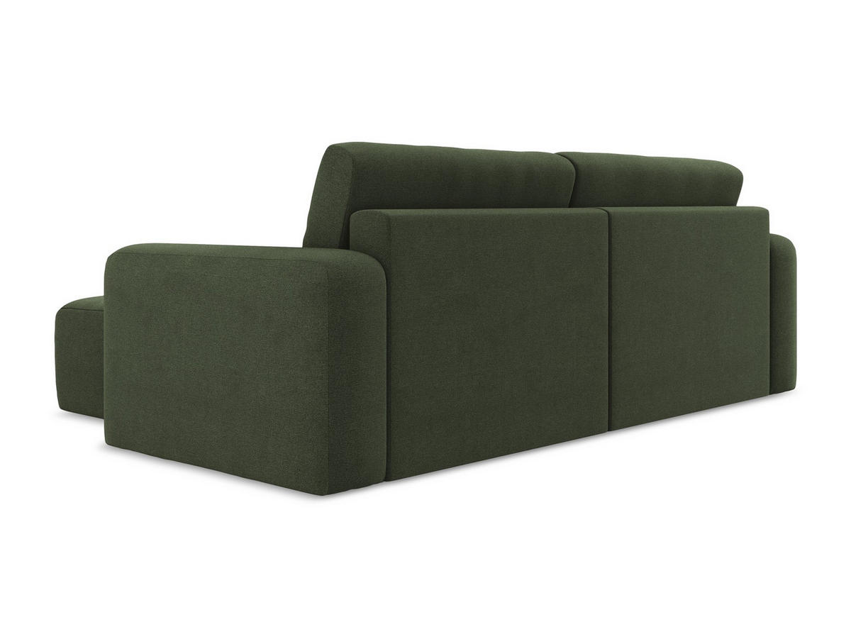 ECKSOFA mit Schlaffunktion rechts Strukturstoff Stoff Grün - Blau/Schwarz, Kunststoff/Textil (244/149cm) - Makamii