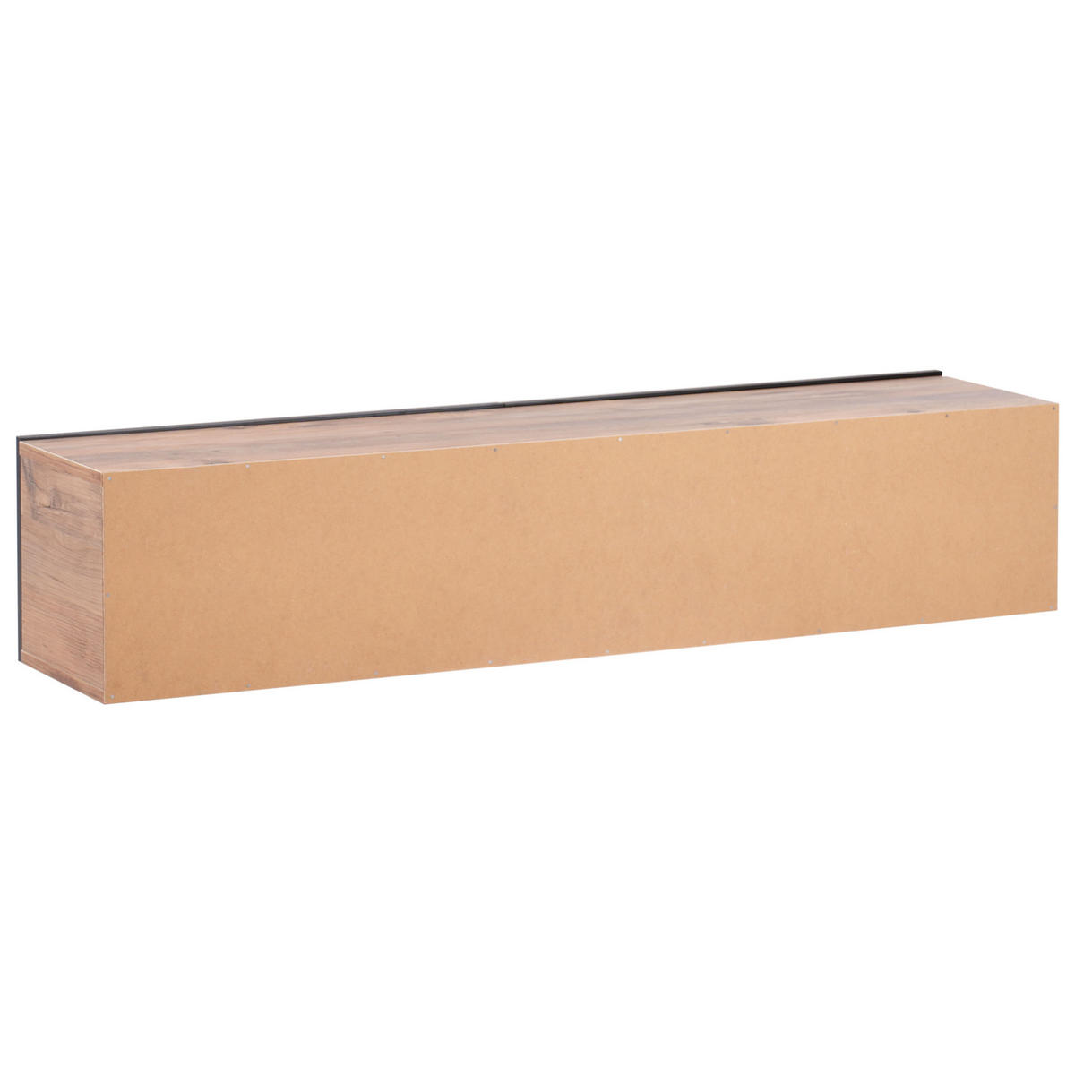 WANDMONTIERTER-TV-SCHRANK Schwarz/Braun Gladstone - Schwarz/Braun, Holzwerkstoff (140/30/32cm) - Beliani