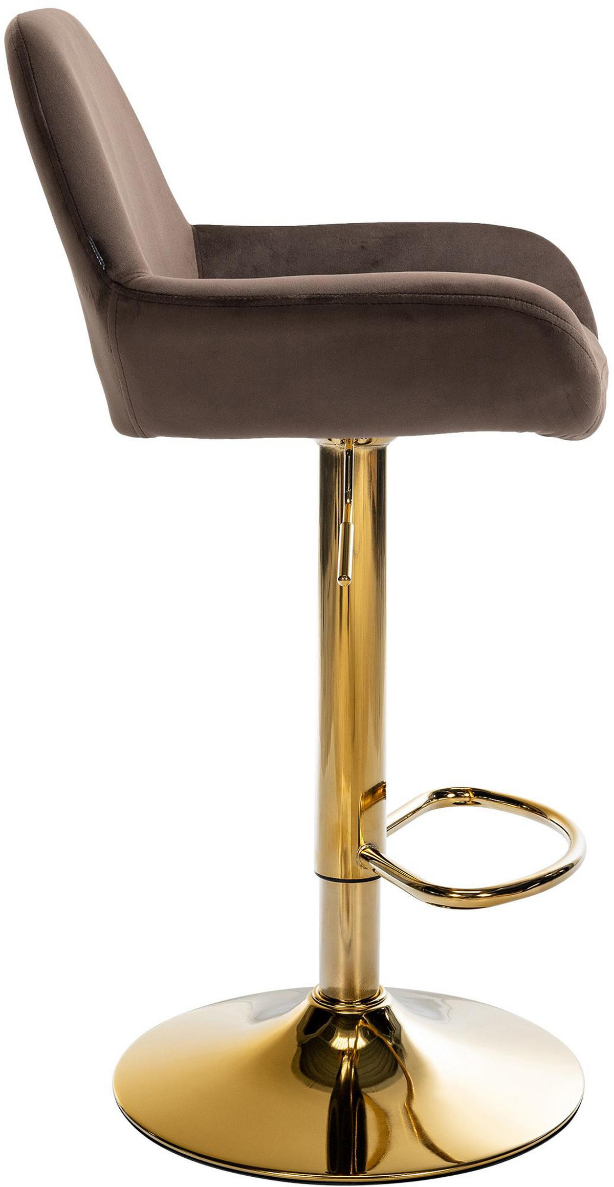 BARHOCKER Samt braun - Goldfarben/Braun, Textil/Metall (51/89/52cm) - CLP