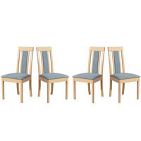 ESSZIMMERSTUHL - Set 4x Roma 11 sonoma, hygge 91  - Hellgrau/Sonoma Eiche, Holz (45/96/41cm) - Leaf Design