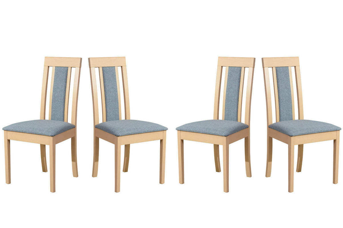 ESSZIMMERSTUHL - Set 4x Roma 11 sonoma, hygge 91  - Hellgrau/Sonoma Eiche, Holz (45/96/41cm) - Leaf Design