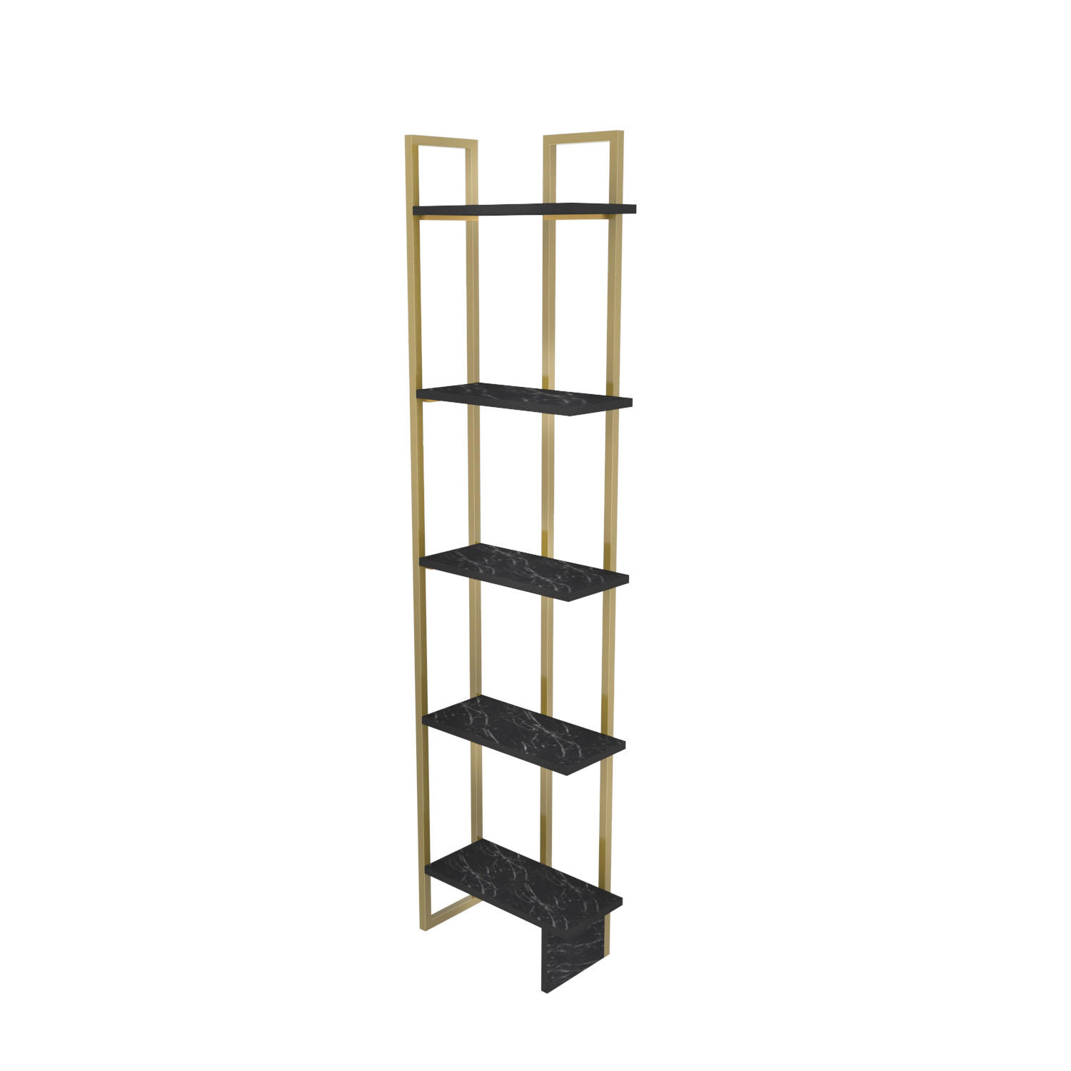 ECKREGAL Alice Schwarz Gold - Goldfarben/Schwarz, Holzwerkstoff/Metall (45/180/22cm) - Decorotika