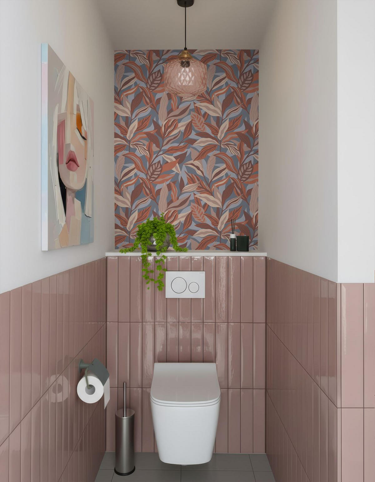 TAPETE tropische Blätter 50 x 900 cm - Terracotta, Papier (50/900cm) - ESTAhome
