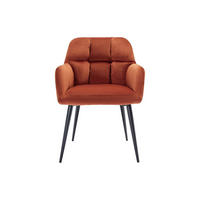 STUHL - 58.5 cm x 62 cm - Stoff, Samt - Terracotta PEGA - Terracotta, Textil (58.5/78/62cm) - Vente-Unique