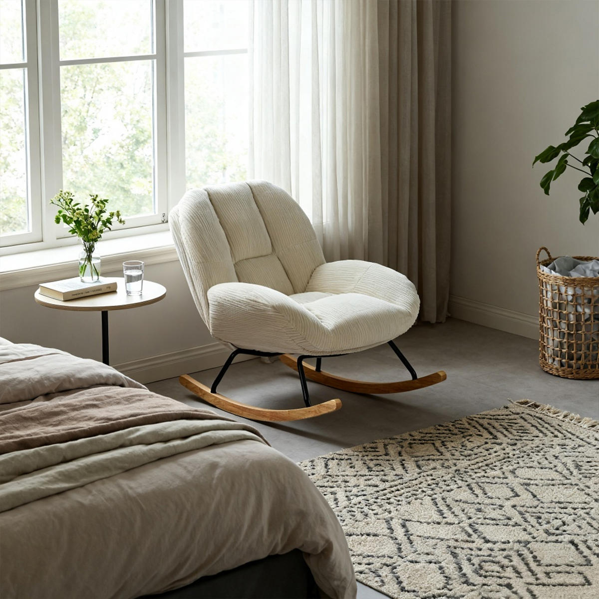 SESSEL, höhenverstellbar, drehbar, mit Neigefunktion, Cordbezug,Beige - Beige, Textil (79/84/111cm) - Meubles Cosy
