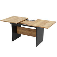 ESSTISCH 80x180x75 cm in Schwarz und Dunkel-Walnuss aus MDF ausziehbar im modernen minimalistischen Design - Schwarz, Holzwerkstoff (80/180/75cm) - Modfu