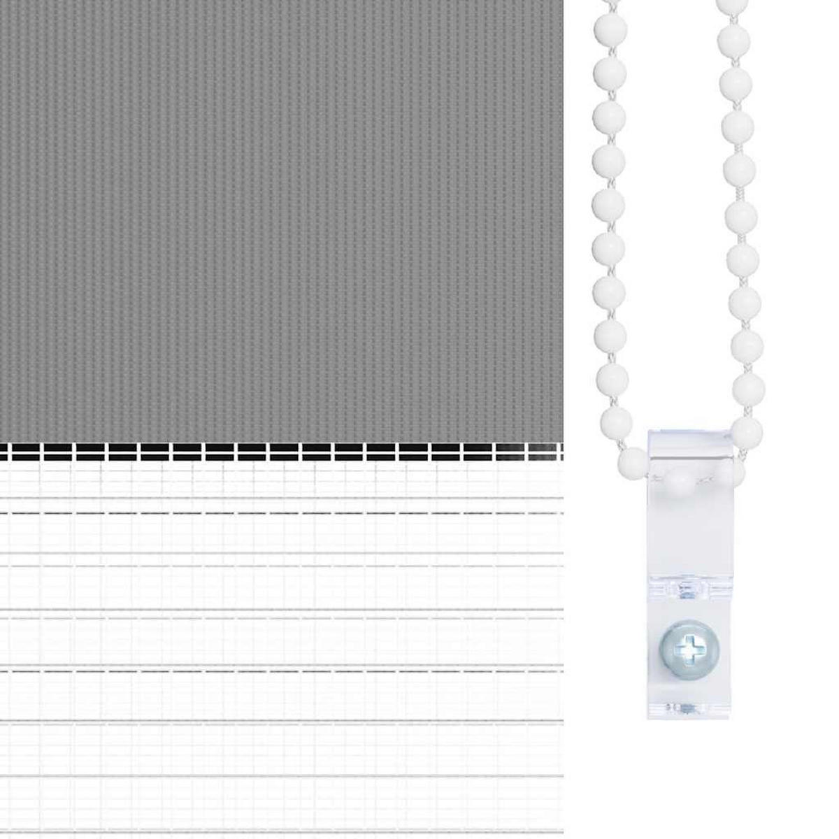 DOPPELROLLO 140,9/175 cm Stoffbreite 136,7 cm aus Polyester Grau - Grau, Textil (140/120cm) - vidaXL