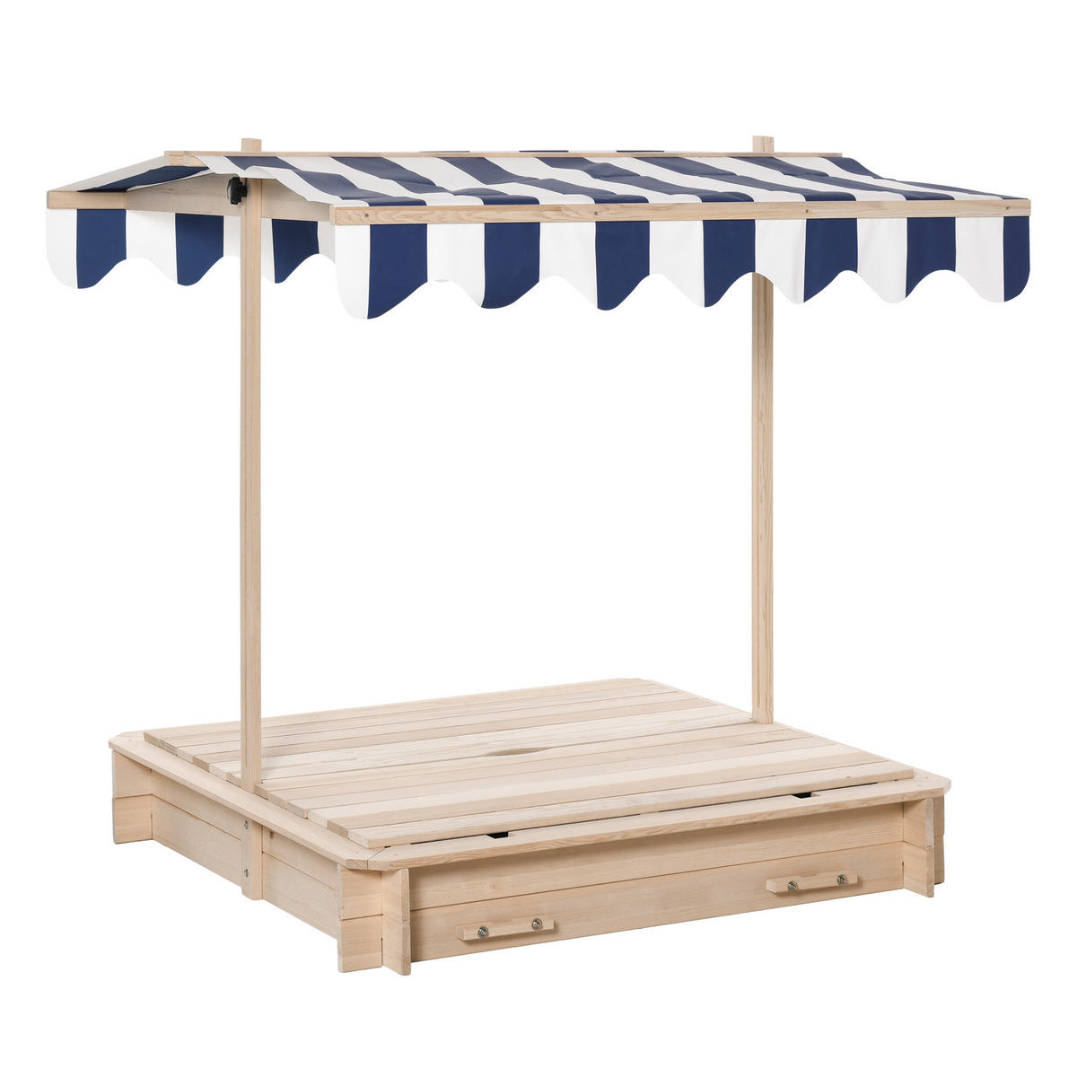 SANDKASTEN DE-18747 klappbar mit verstellbarem Dach Holz - Naturfarben, Holzwerkstoff (106/106/115cm) - ComfortXL