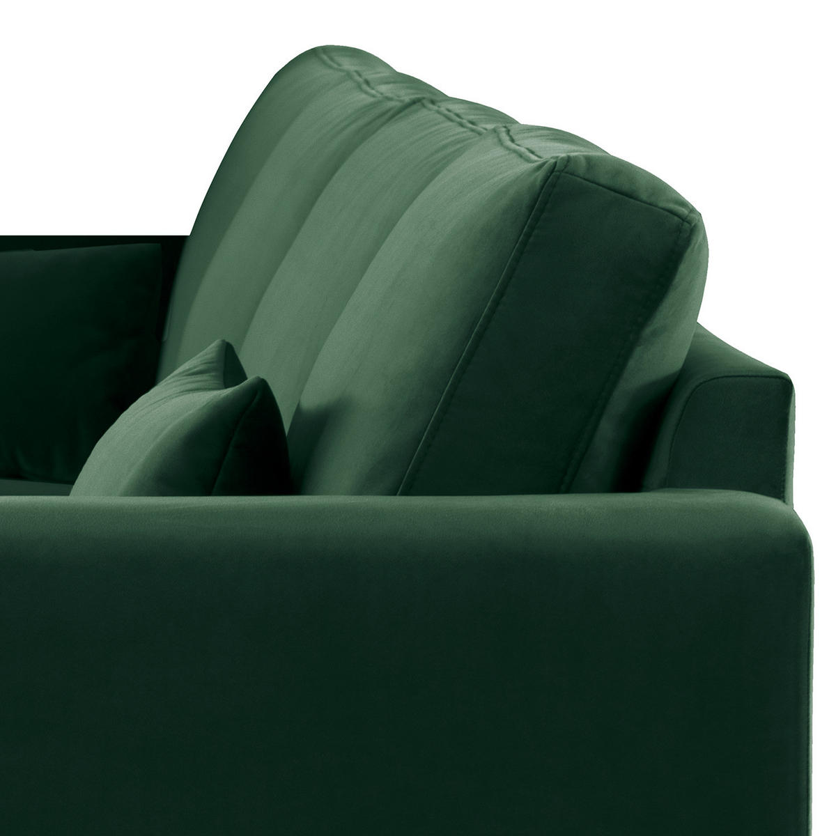 ECKSOFA mit Longchair - Eichefarben/Grün, Eichenholz/Textil (281/153cm) - home24