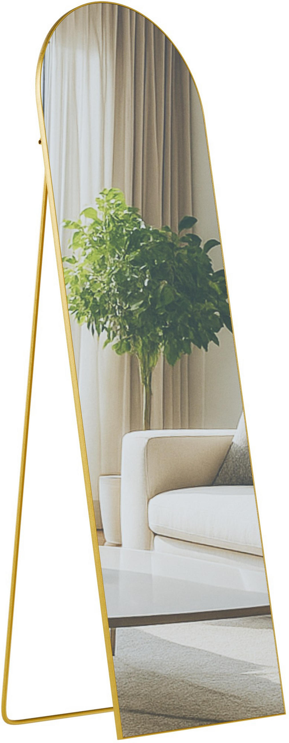 STANDSPIEGEL Malaga Glas Gold glanz Ganzkörperspiegel - Goldfarben, Glas (50/160/3cm) - DELUKE