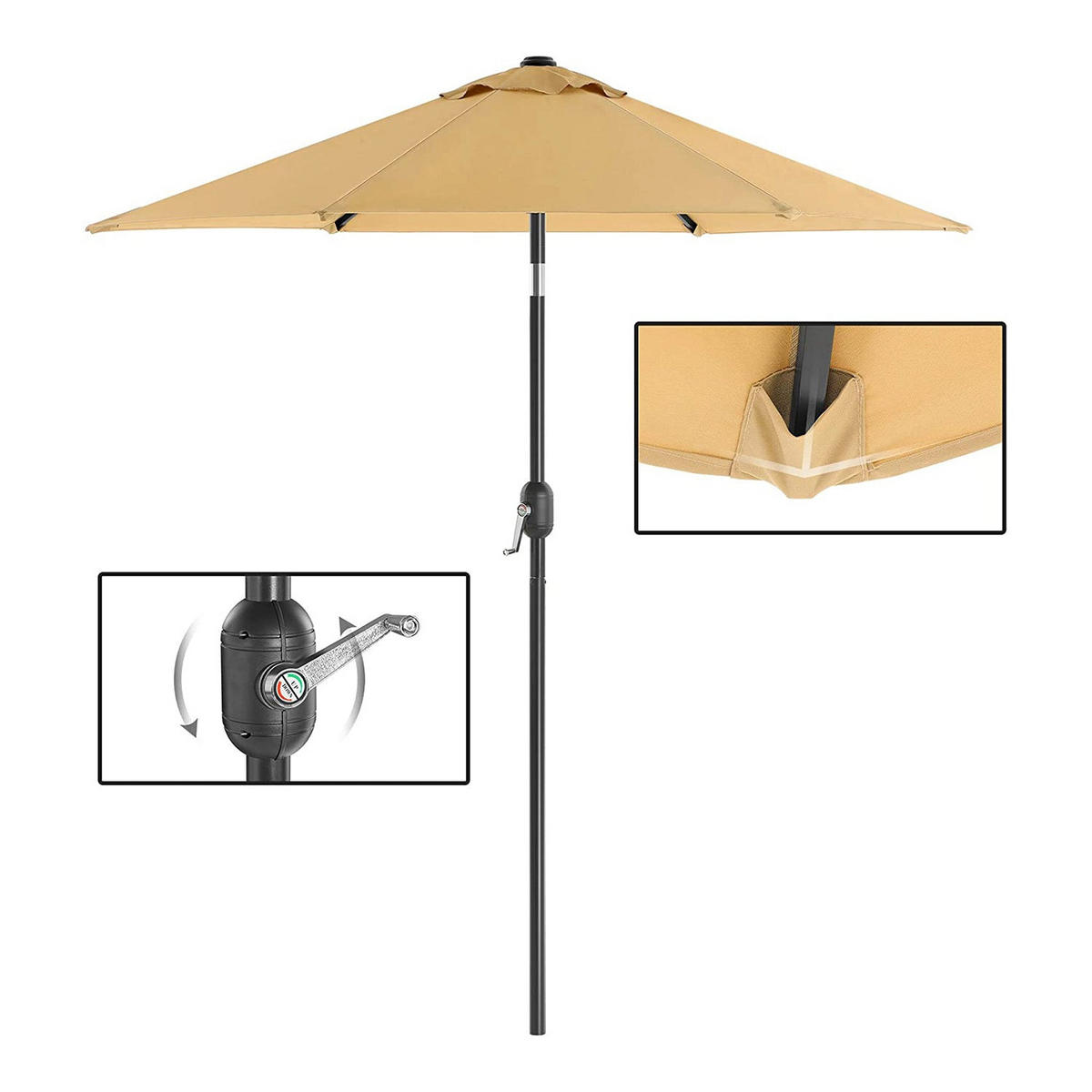 SONNENSCHIRM - Taupe, Textil (200/200cm) - Hansiro