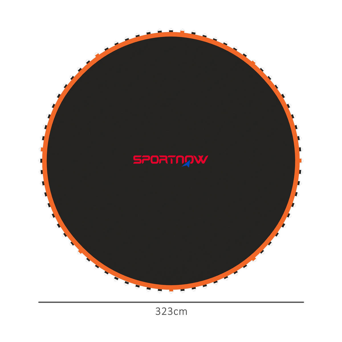 TRAMPOLINSPRUNGTUCH Sprungtuch für Trampolin, Ø323 cm, Sprungmatte Schwarz - Orange, Kunststoff (323/323cm) - SPORTNOW