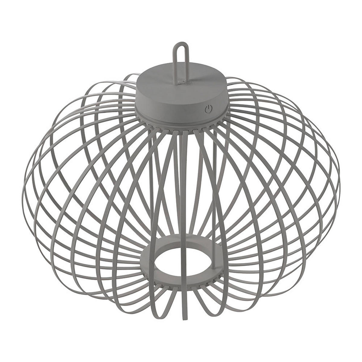 PENDEL-/TISCHLEUCHTE GABBIA LED Akku, greige, Touchdimmer - Beige, Holz (46/46/37.5cm)
