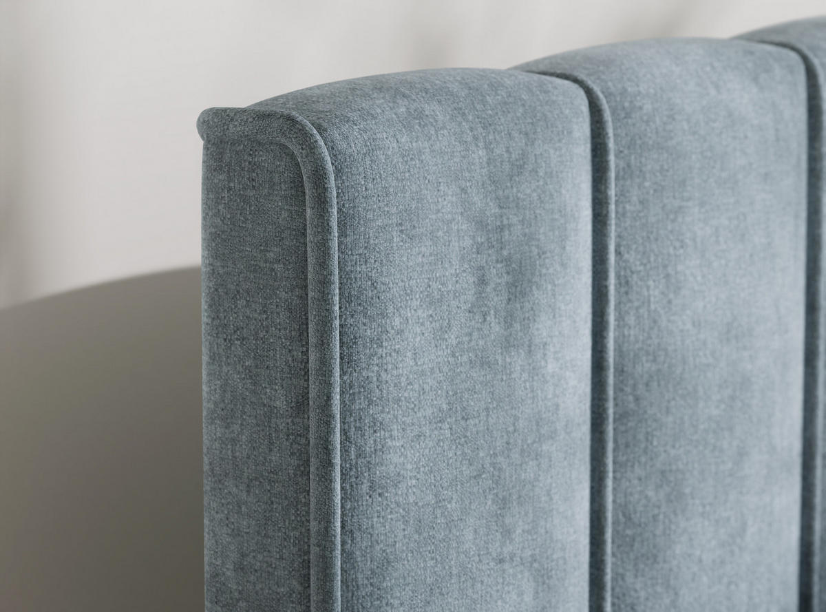 BOXBETT Moretti 160/200 cm, in Hellblau, Bettkasten, Matratze, Topper - Schwarz/Hellblau, Holz/Holzwerkstoff (140/200cm) - Maison de Reve