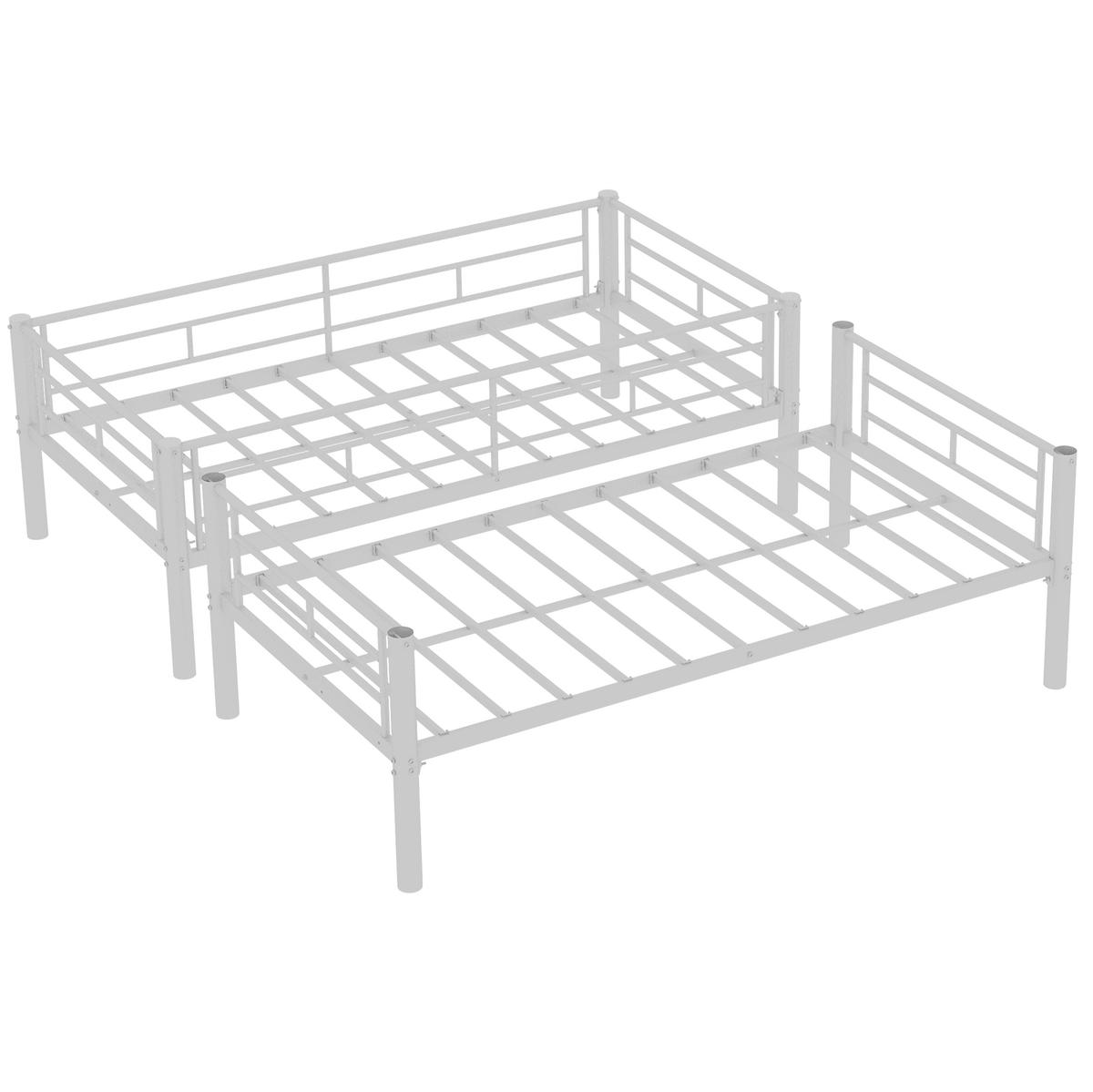 ETAGENBETT 196,6/97,8/156,5 cm aus Eisen mit trennbarer Konstruktion Weiß - Weiß, Metall (90/190cm) - Modenvie
