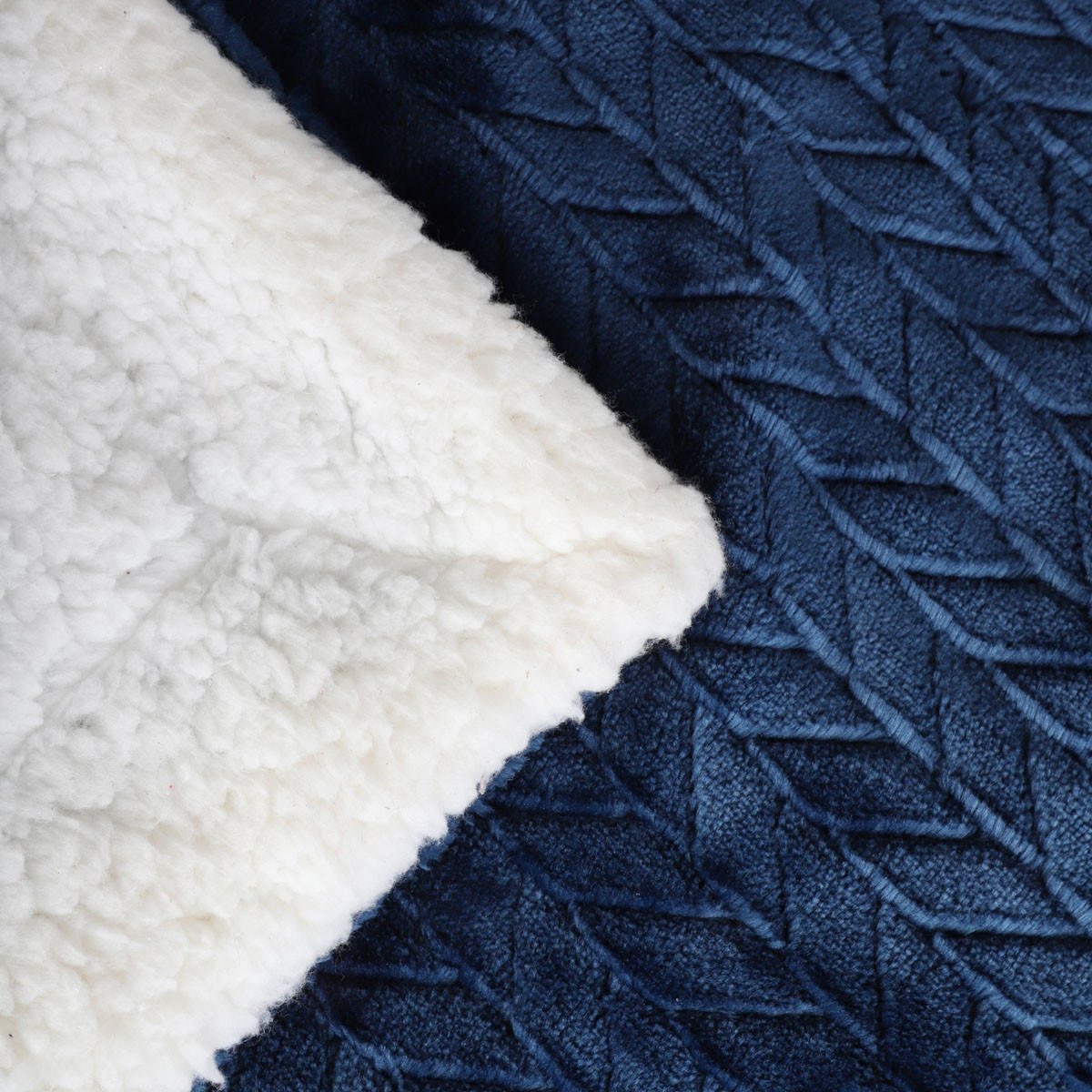 DECKE Laren marineblau 150/200 cm - Dunkelblau, Textil (150/200cm) - Homla