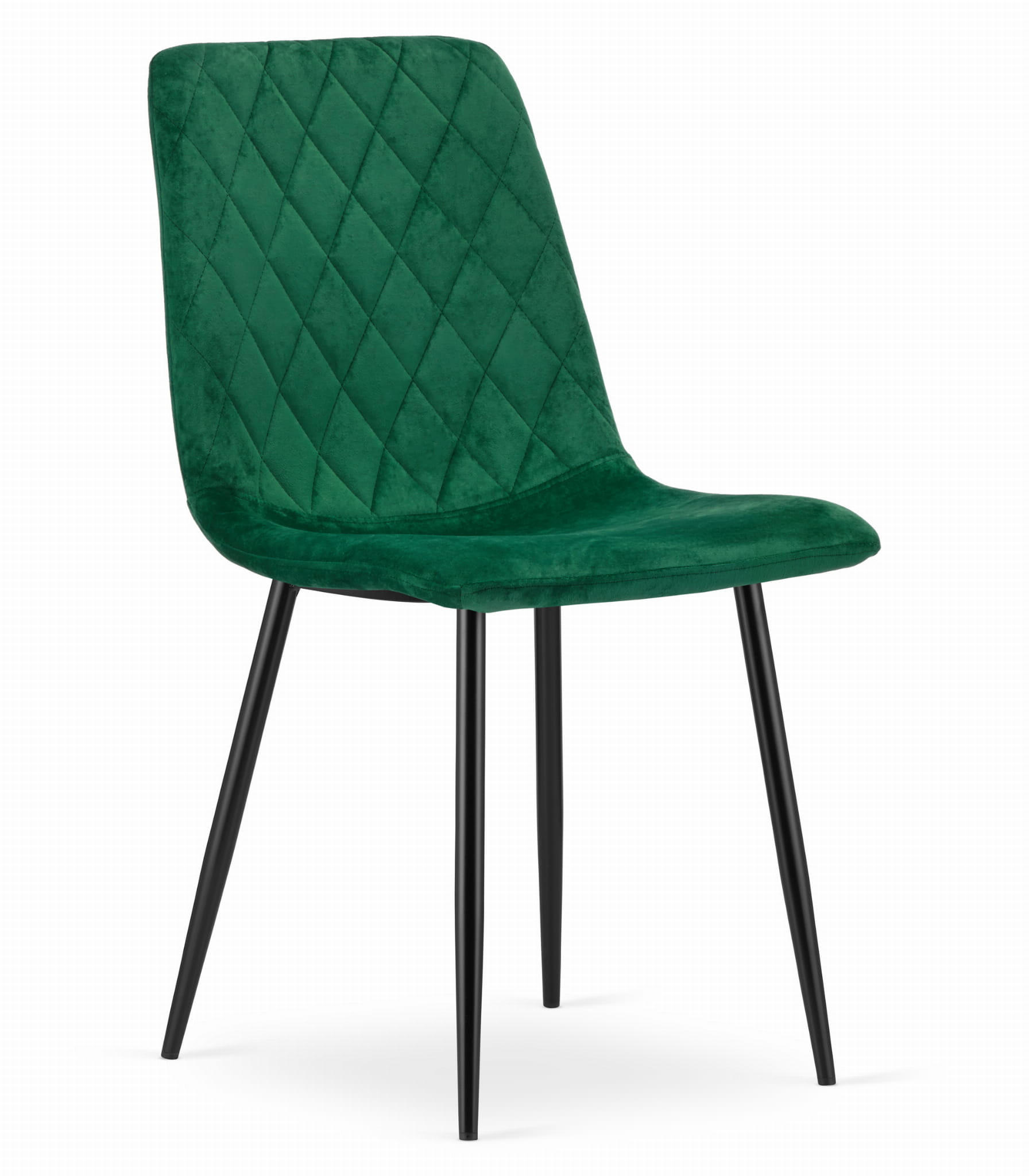 STUHL SCANNO 1 Stück, Grün, mit Samtstoff gepolstert - Grün, Textil/Metall (45/89/53cm) - Komodee