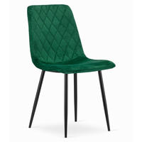 STUHL SCANNO 1 Stück, Grün, mit Samtstoff gepolstert - Grün, Textil/Metall (45/89/53cm) - Komodee