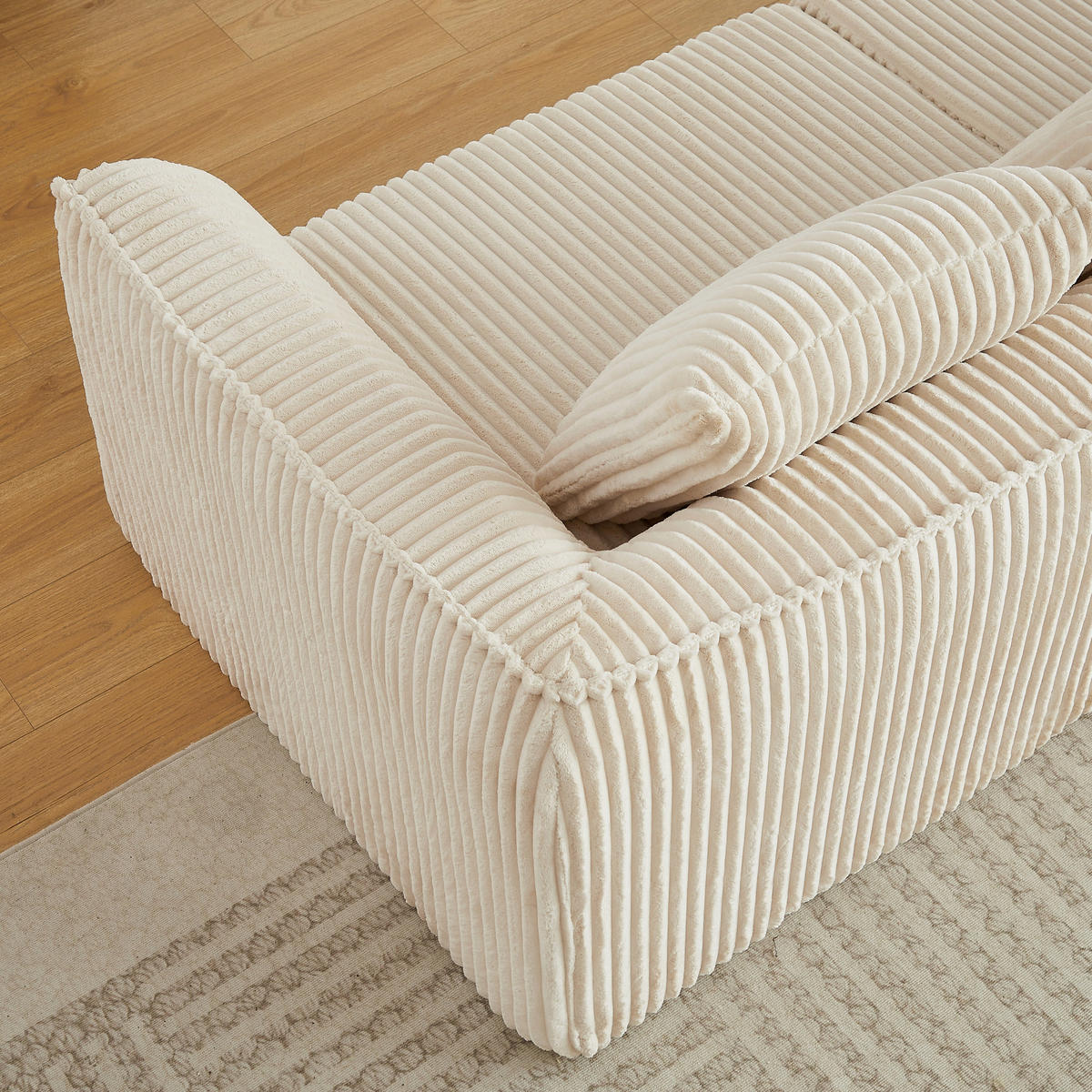 2-SITZER SOFA aus Cord in Beige minimalistisch & ohne Montage - Beige, Textil (101/72.5/185cm) - Urban Meuble