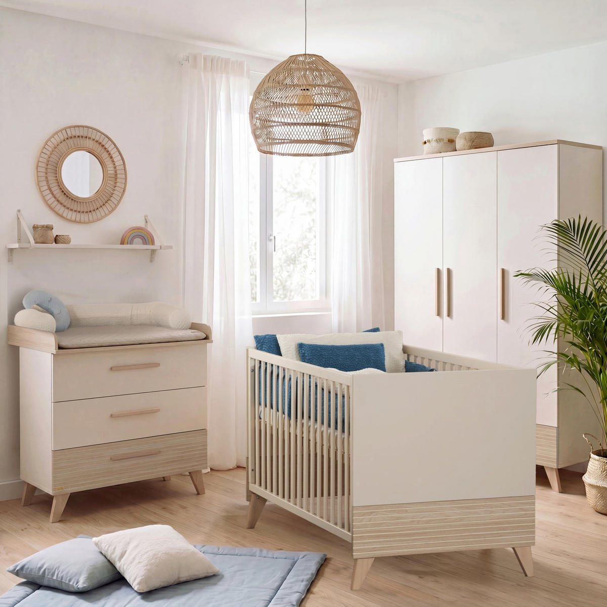 BABYZIMMER-SET Sidney 3-teilig - Kaschmir/Eichefarben, Holz/Holzwerkstoff (118/190/52cm) - Roba