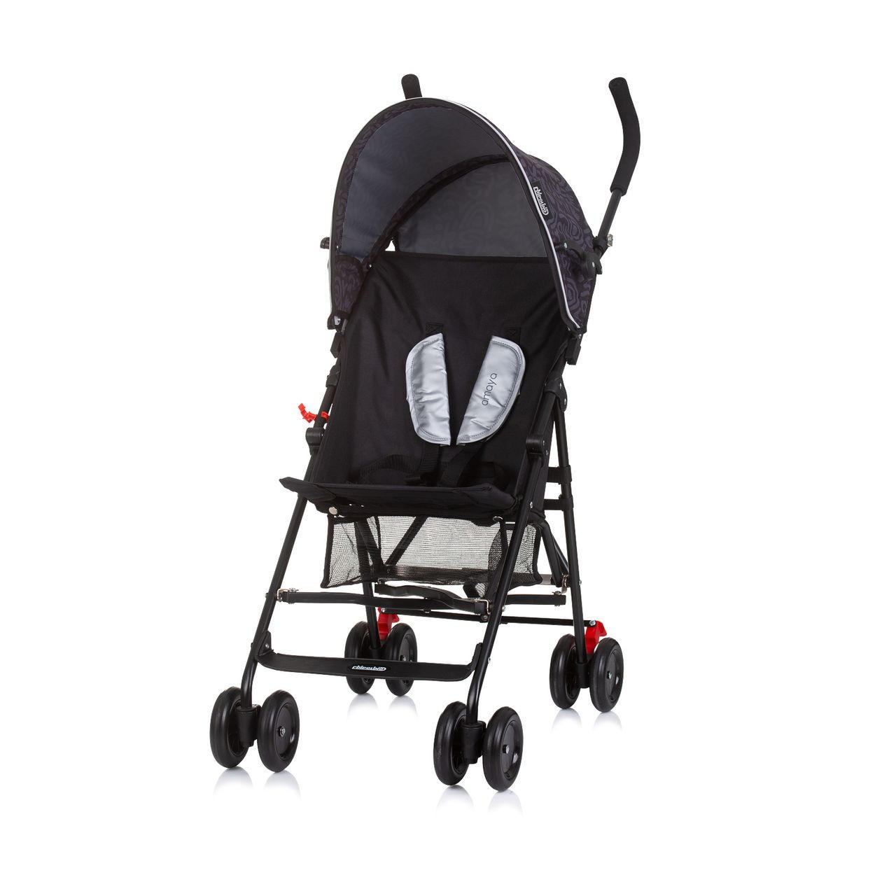 BUGGY Amaya schwarz uni Sonnendach verstellbar, faltbar, Korb - Schwarz, Metall (80/43/98cm) - Chipolino