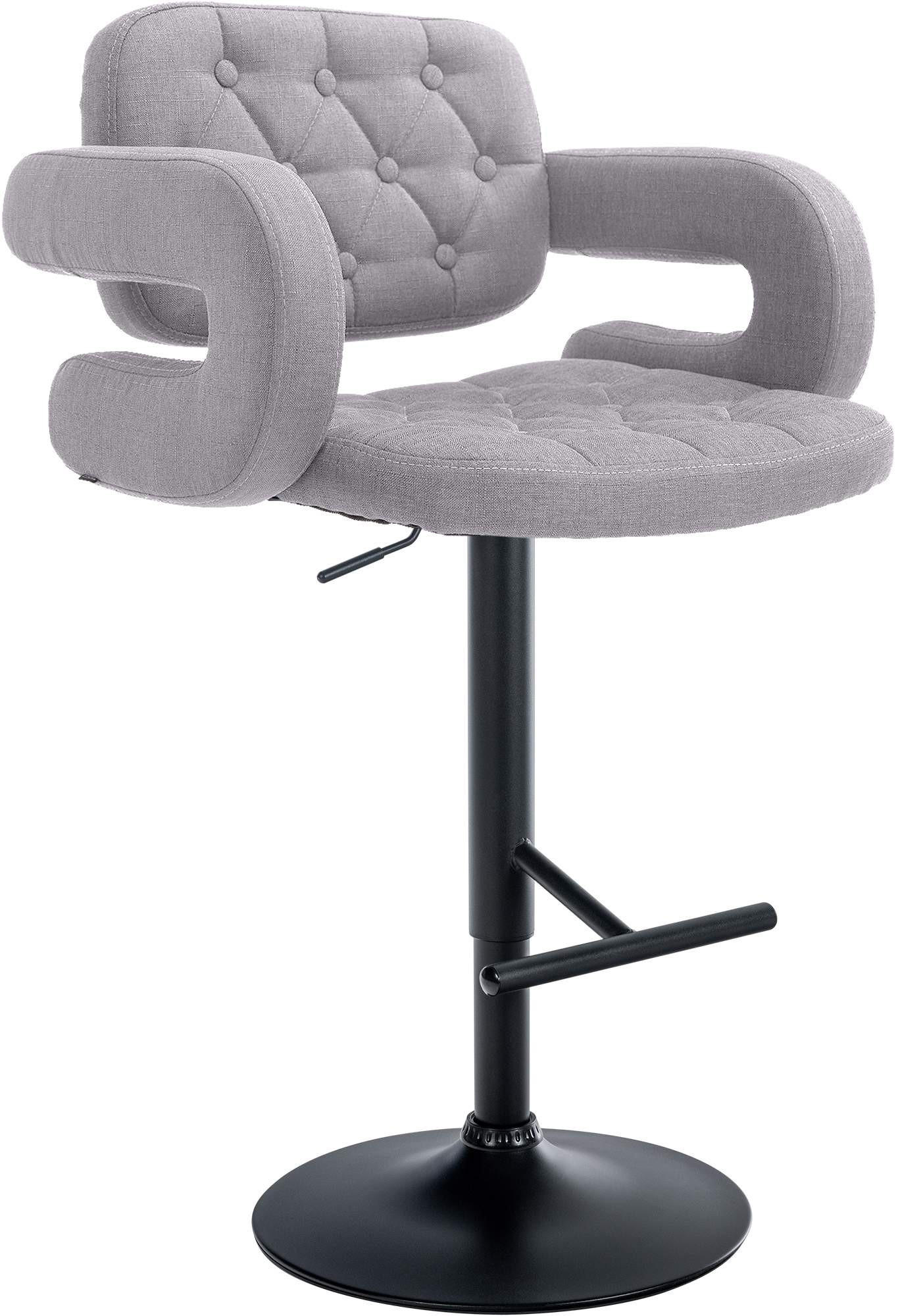 BARHOCKER Dublin 65-85 cm schwarz grau - Grau, Textil (62/103/55cm) - furnicato