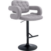 BARHOCKER Dublin 65-85 cm schwarz grau - Grau, Textil (62/103/55cm) - furnicato