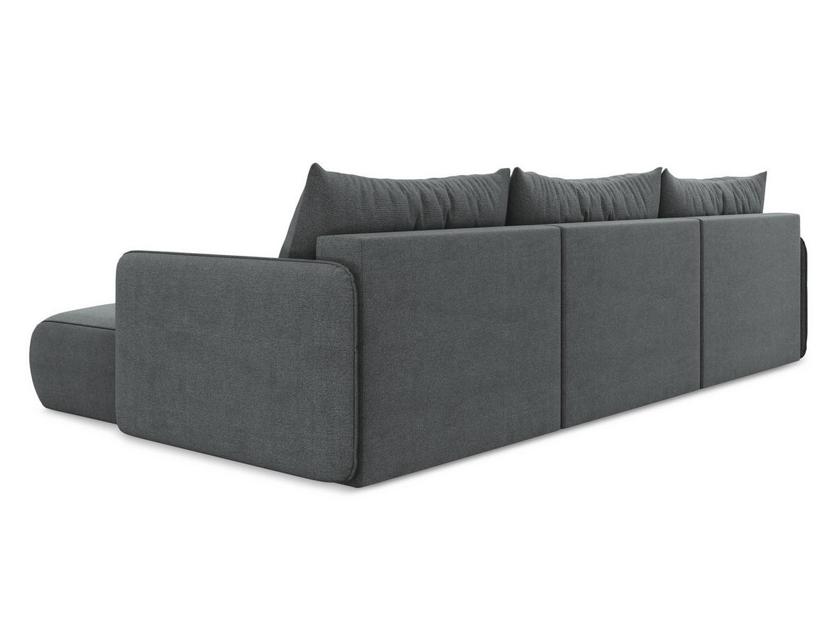 WOHNLANDSCHAFT Strukturstoff Stoff Grau - Schwarz/Grau, Kunststoff/Textil (290/86/148cm) - Makamii