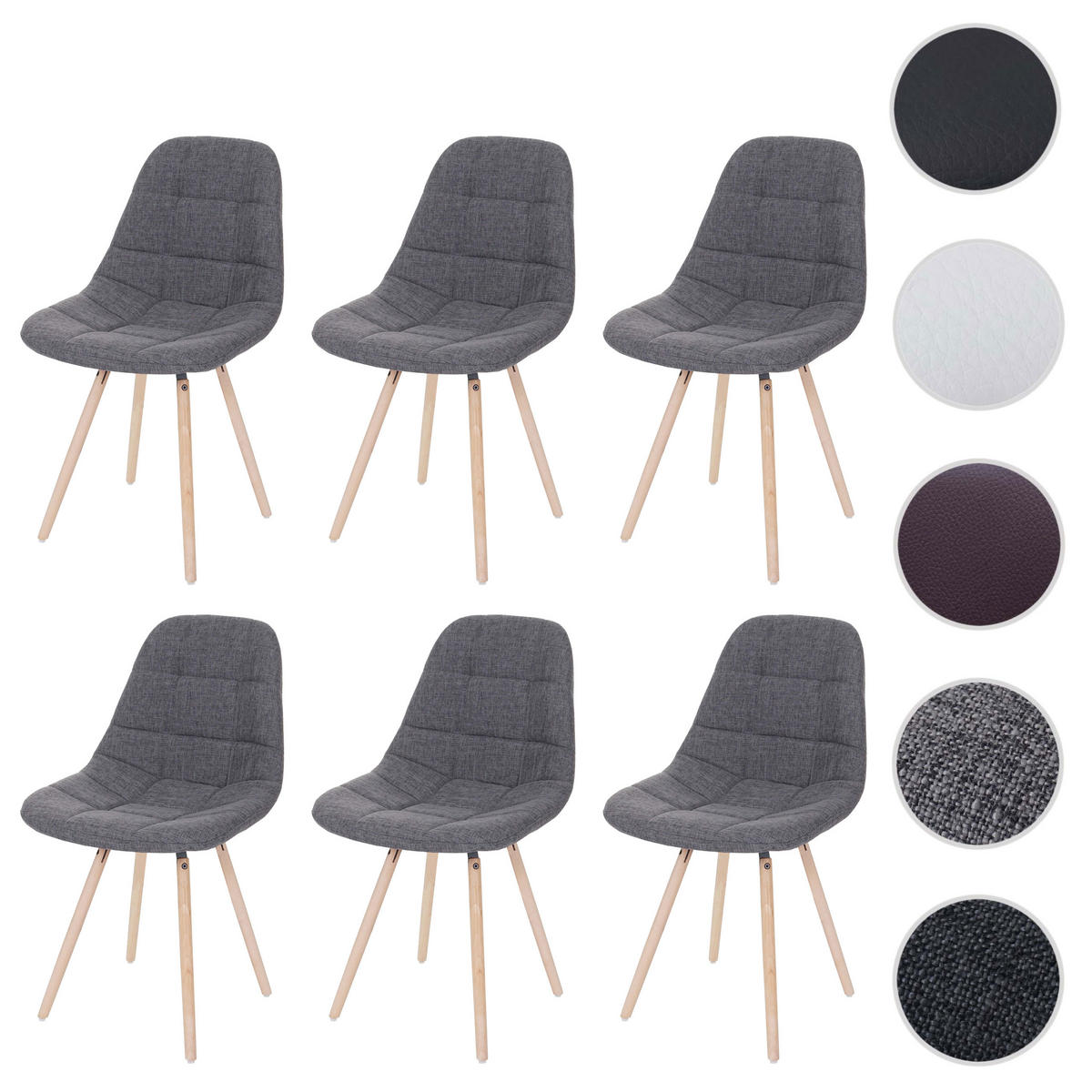 ESSZIMMERSTUHL I Grau 6er-Set - Grau, Textil (47/82/53cm) - MCW
