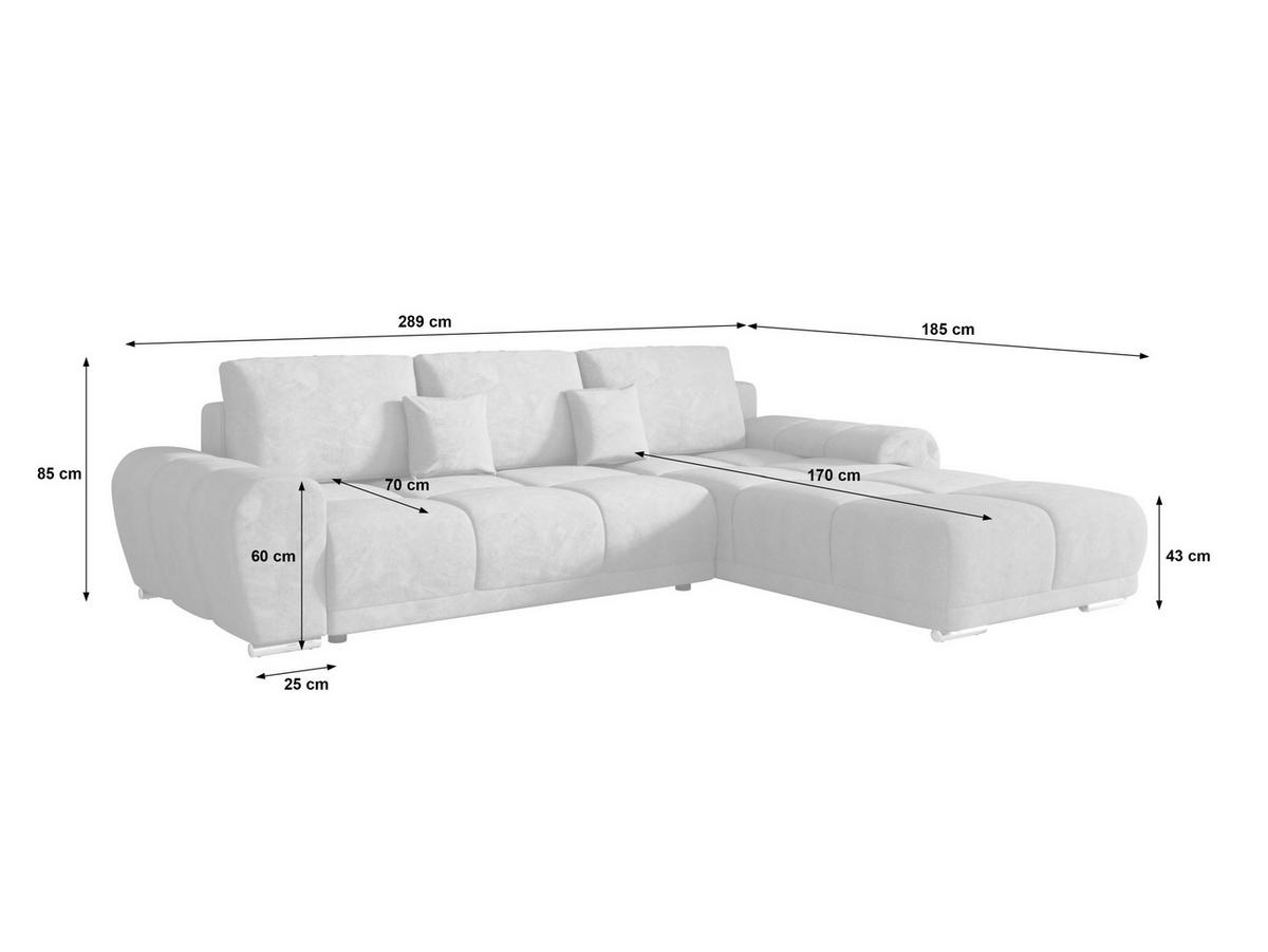 ECKSOFA BEGA L Rechts ARAGON 59 mit Schlaffunktion - Hellbraun, Textil (289/185cm) - Bedante