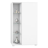 VITRINE Davos Weiß matt - Weiß, Holzwerkstoff (71.5/134/35cm) - Vladon