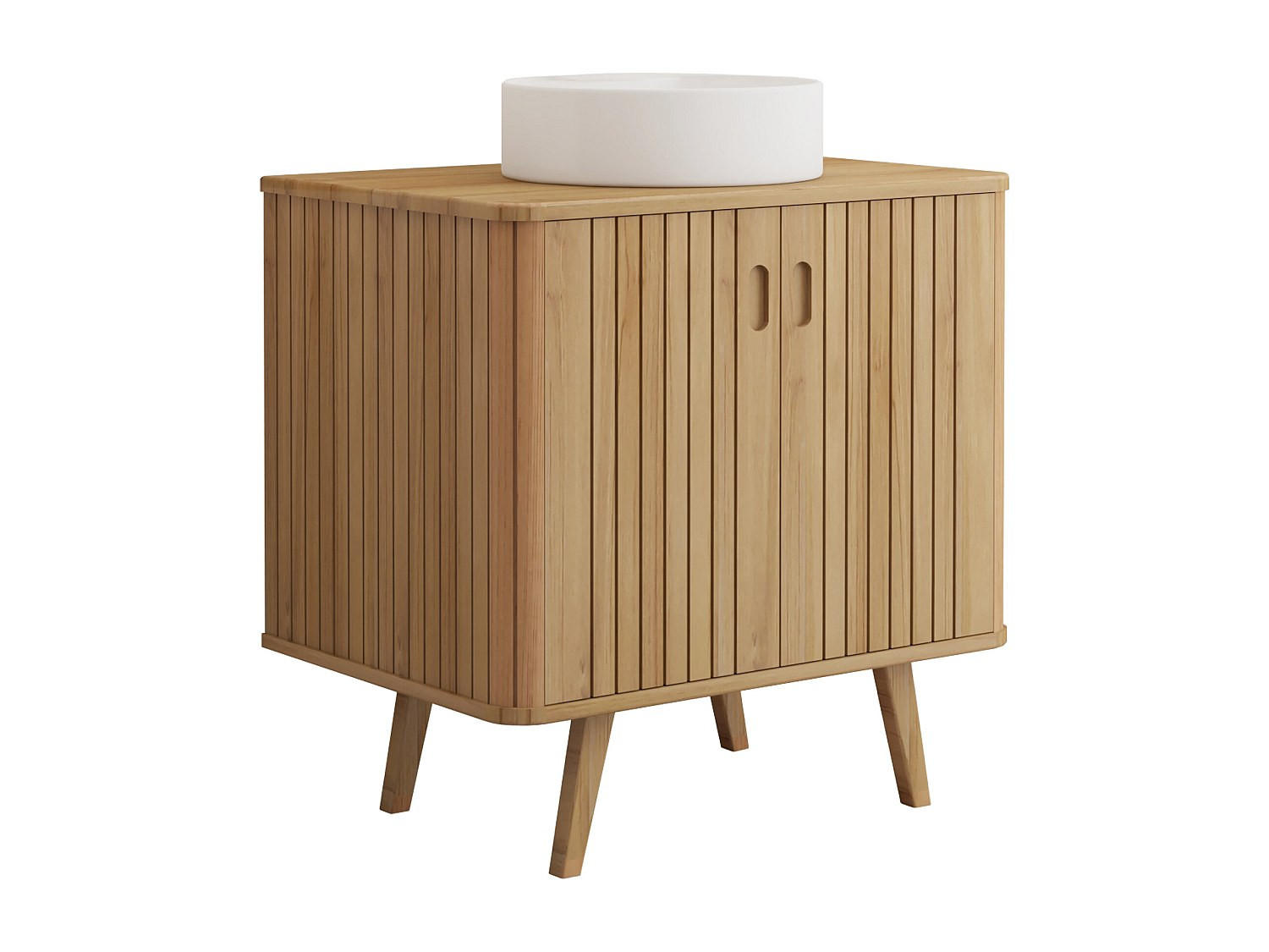 EINZELWASCHTISCH - 80 cmcm x 55 cmcm - Holz, Platte - Naturfarben Hell - WAMENA - Naturfarben, Holz (80/80/55cm) - Vente-Unique