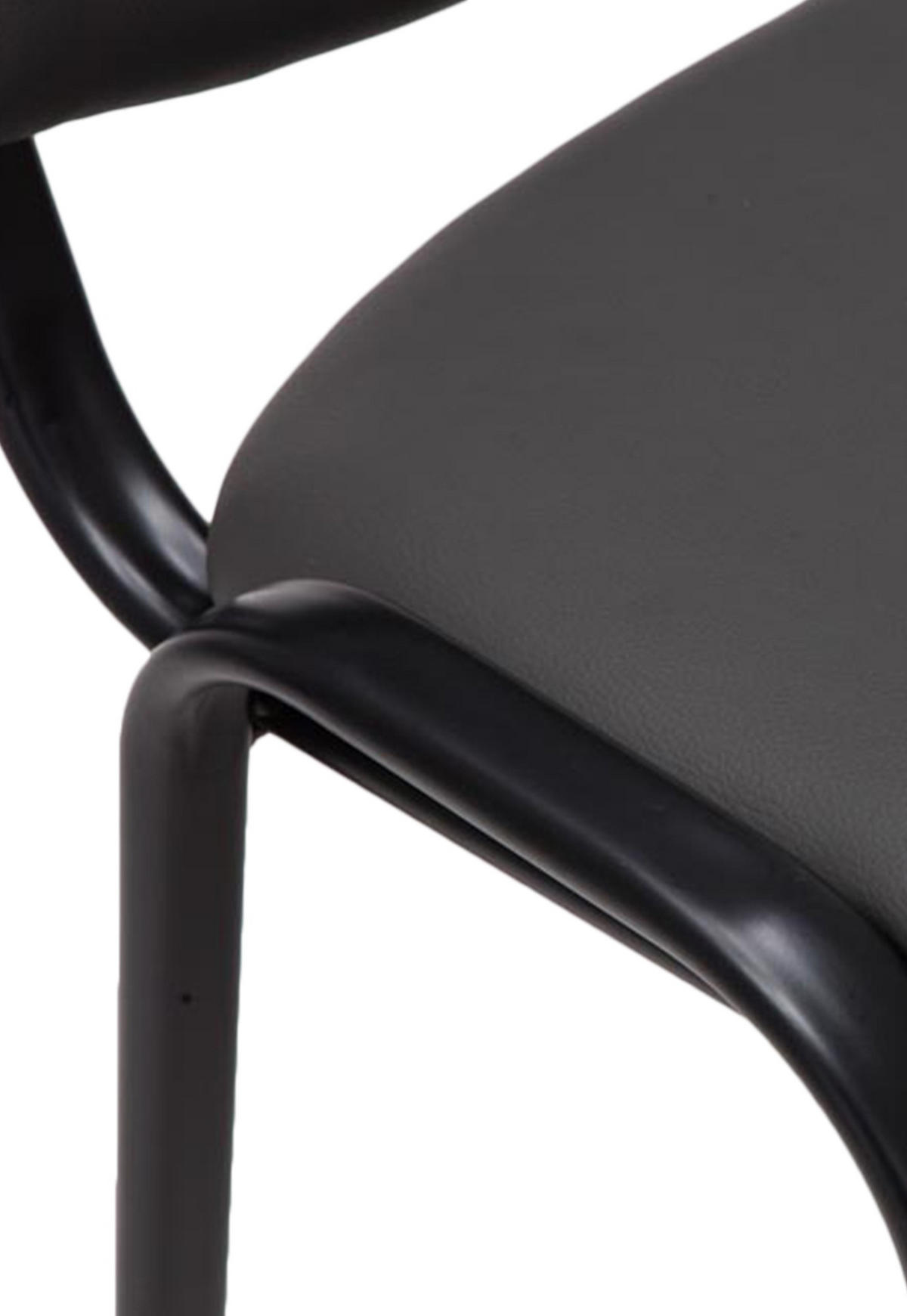 BESUCHERSTUHL Lederlook grau - Schwarz/Grau, Textil/Metall (53/83/53cm) - CLP