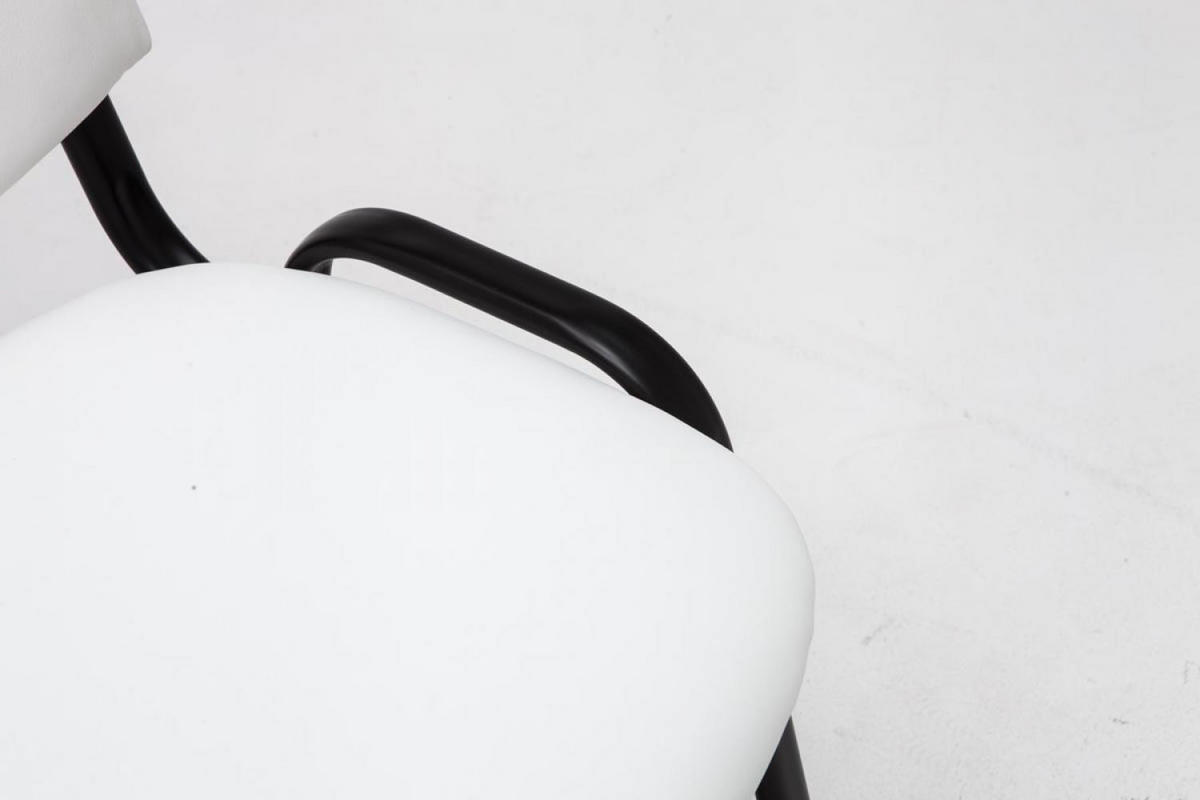 BESUCHERSTUHL Lederlook weiß - Schwarz/Weiß, Textil/Metall (53/83/53cm) - CLP