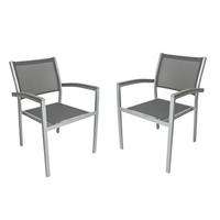 GARTENSTUHL 2er Set Sarah Stapelstuhl - Grau, Kunststoff (60/86/55cm) - DELUKE