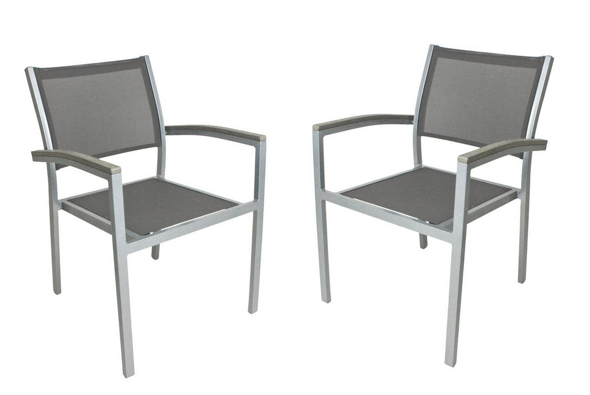 GARTENSTUHL 2er Set Sarah Stapelstuhl - Grau, Kunststoff (60/86/55cm) - DELUKE