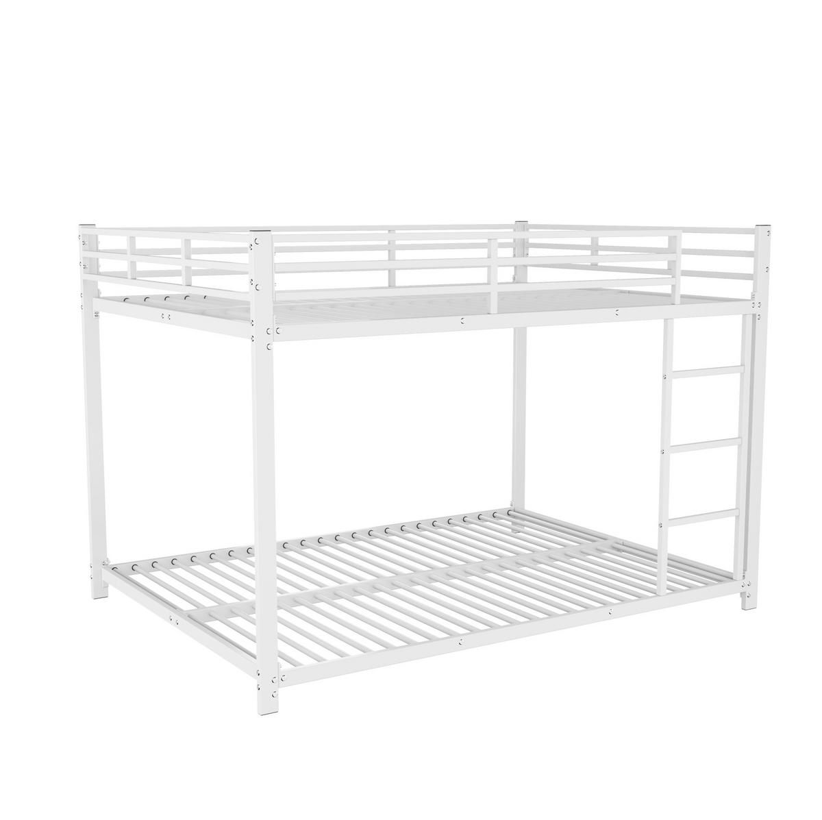 ETAGENBETT aus Metall 140x200 cm Weiß mit Sicherheitsleisten und 2 Liegeflächen - Weiß, Metall (140/200cm) - IVMEU