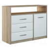 KOMMODE Bodo 1D3SO Sonoma Eiche-Weiß 98/35/75 cm - Weiß/Sonoma Eiche, Holzwerkstoff (98/75/35cm) - Matkam Möbel